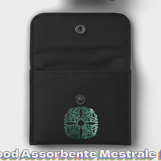 Video busta porta assorbente mestruale lavabile GooD MooD con logo, tessuto antibatterico