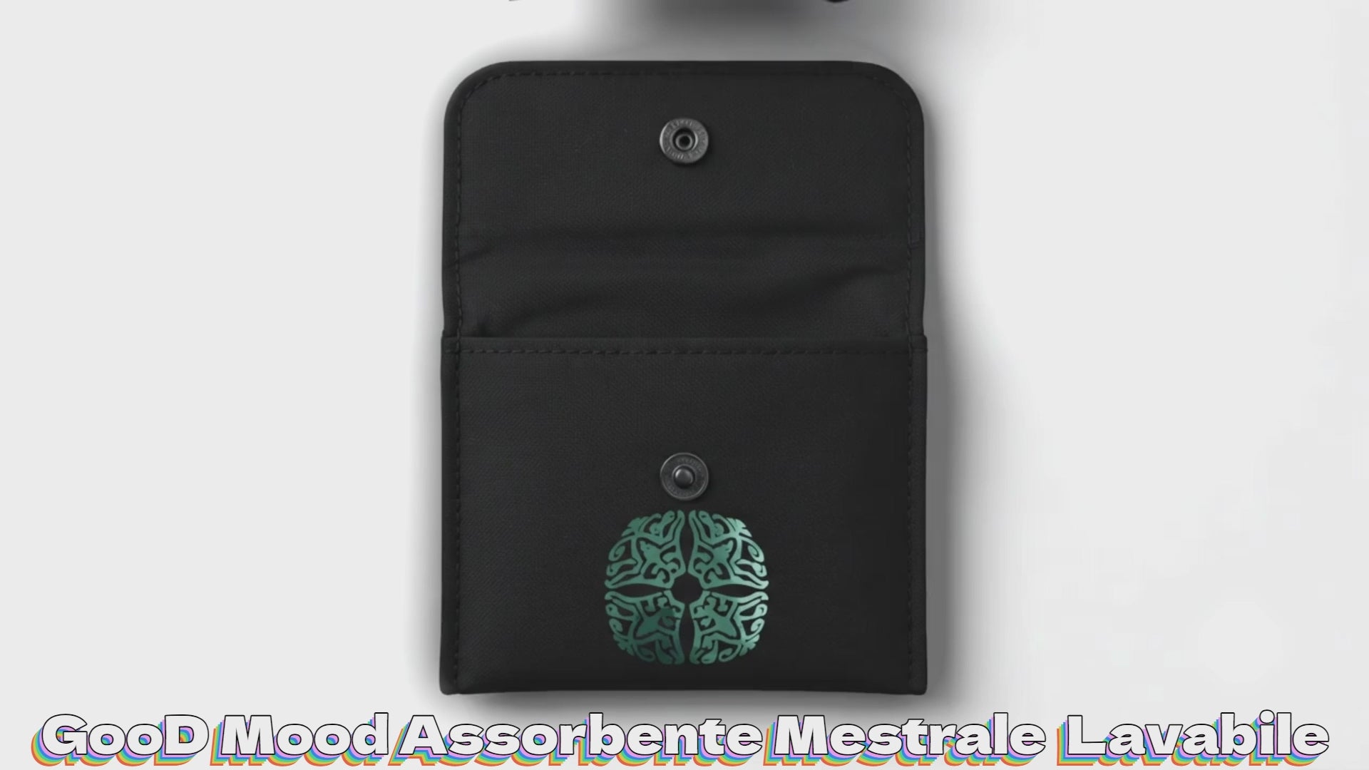 Video busta porta assorbente mestruale lavabile GooD MooD con logo, tessuto antibatterico